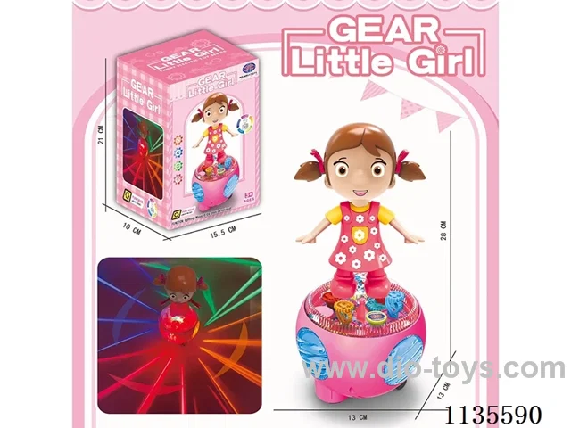 B/O universal 5D lights music transparent gears girl