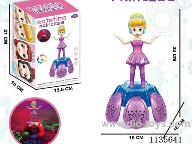 B/O 5D Lifting and Rotating Universal Lights Music Princess
