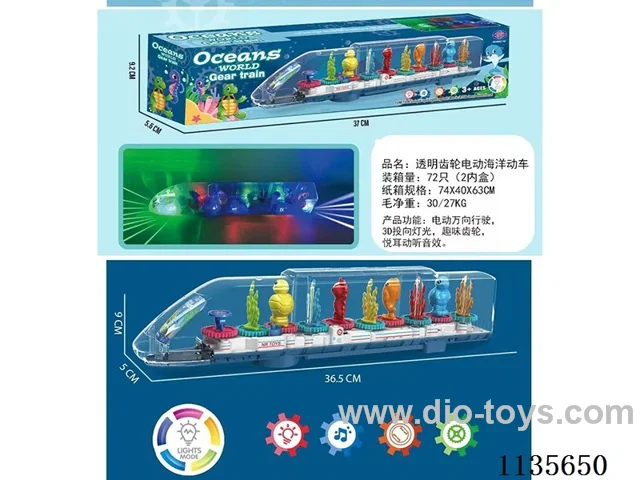 Transparent gears B/O ocean moving car