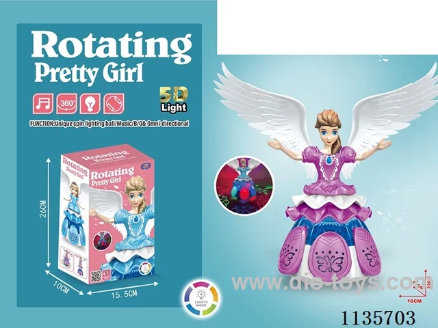 B/O Lighted Princess with Music Spinning Lift