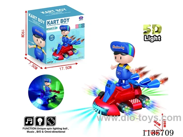 B/O 5D universal go kart lights music boy red