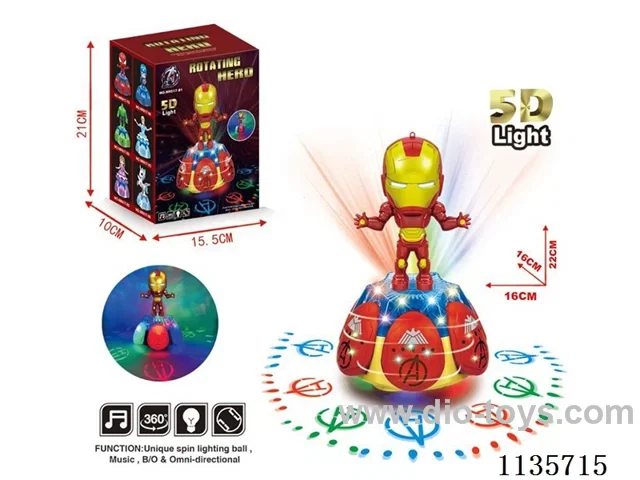 B/O Rotary Lift Iron Man with Lights Music