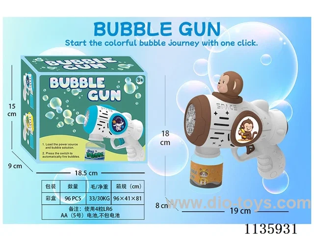 Automatic bubble gun with light not included battery