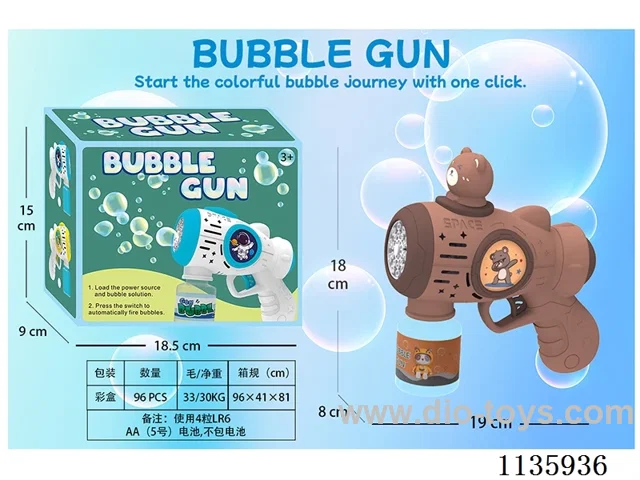 Automatic bubble gun with light not included battery