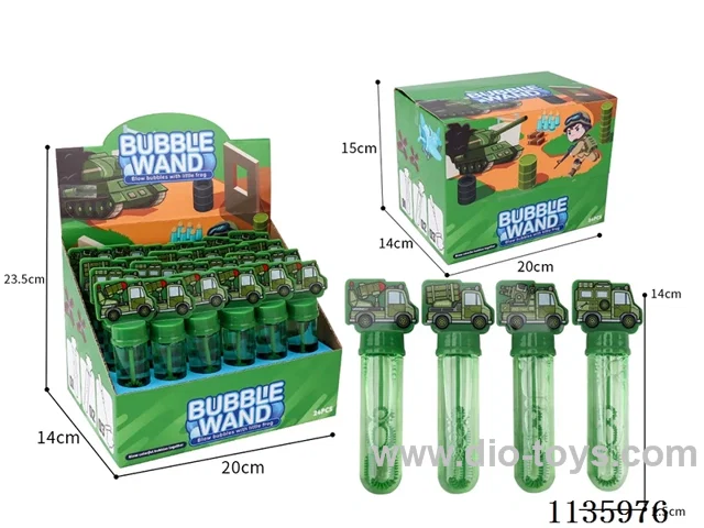 Military vehicle bubble wands (1 colour 4 models)