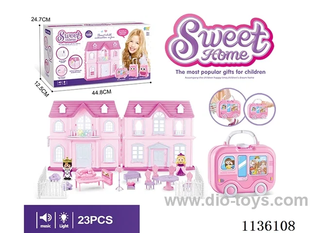Villa Storage Box Prince Princess with fence furniture (light music)