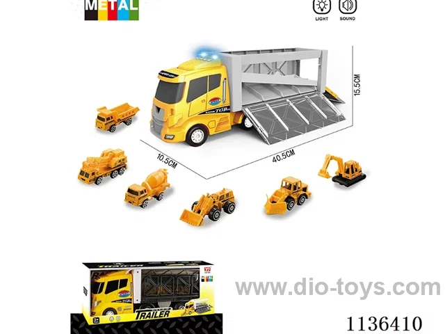 Engineering Music Big Truck (Big Vehicle Scooter Function with Lighted Music/6 Small Vehicles Alloy Scooter))