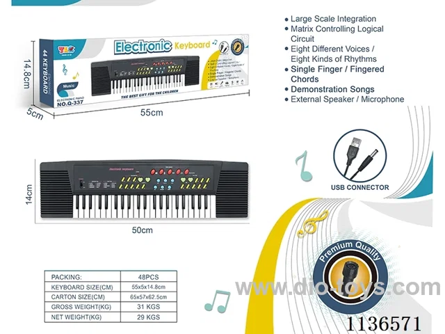 44 Keys Multifunctional Electronic Piano with Microphone USB Interface Cable