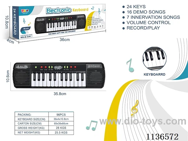 24 Keys Multifunction Electronic Piano(Black)