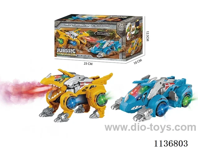 B/O Universal Transformable Spray Dinosaur Chariot with Lights/Music
