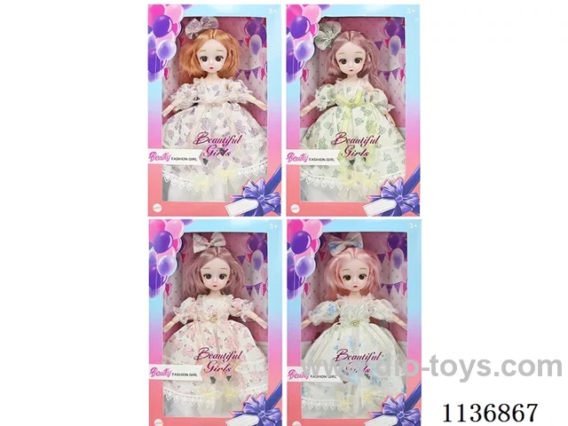 12 inch 30cm 21 joints 3D real eye loli doll + hair accessories mix & match