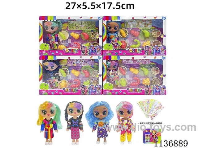 6 inch solid sticker doll + DIY stickers + accessories