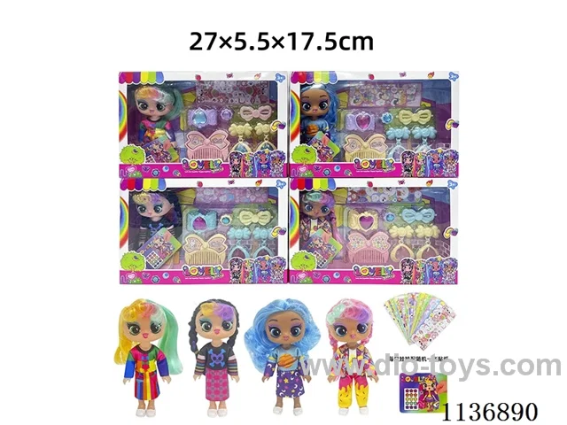 6 inch solid body sticker doll + DIY stickers + accessories