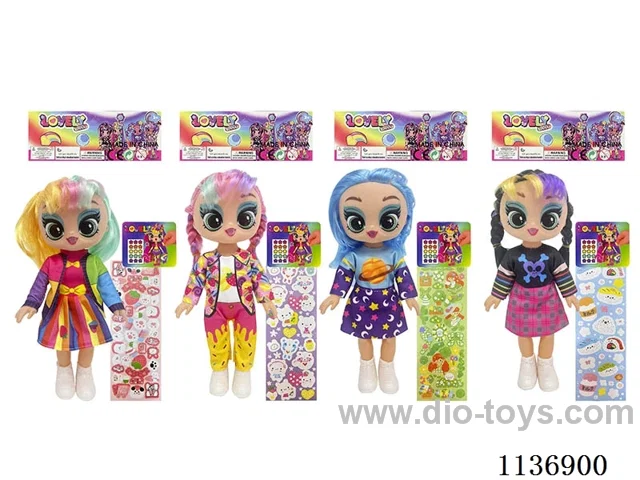 10 inch empty body sticker doll + DIY sticker (with music)