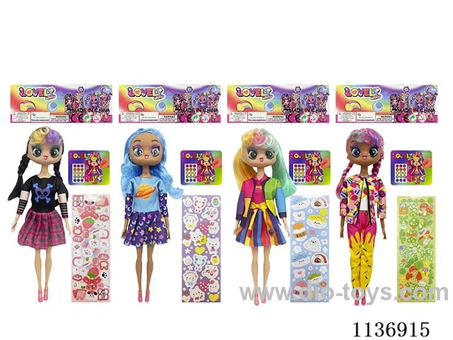 11’ solid sticker doll + DIY stickers