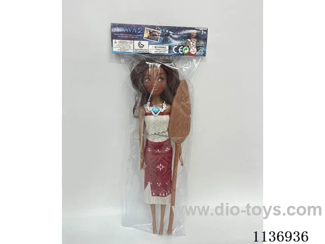 11 inch solid body of the second generation of Ocean Kiwi Princess Moana + necklace + oars
