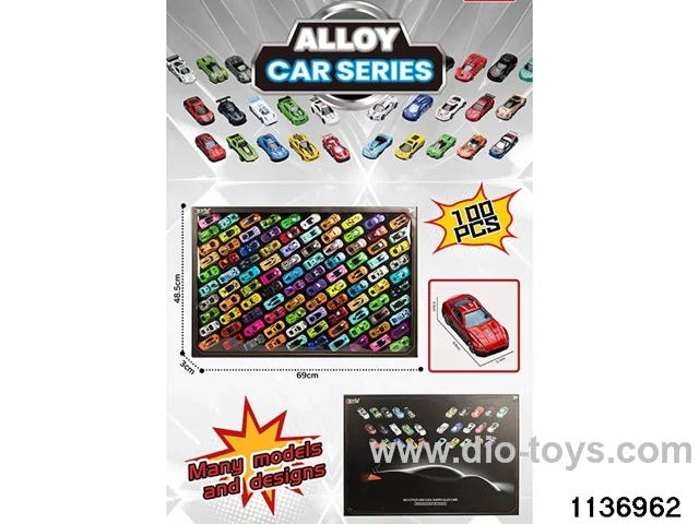 100pcs Sliding Alloy Car