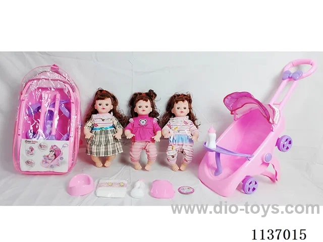 16’ Drinking Doll with Pee Wee, English IC, Stroller and 4 pcs set