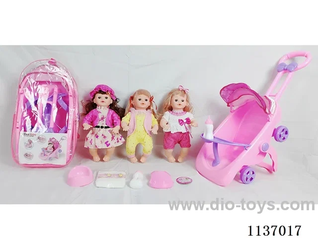 16’ Drinking Doll with Pee Wee, English IC, Stroller and 4 pcs set