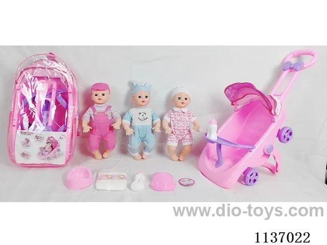 16’ Drinking Doll with Pee Wee, English IC, Stroller and 4 pcs set