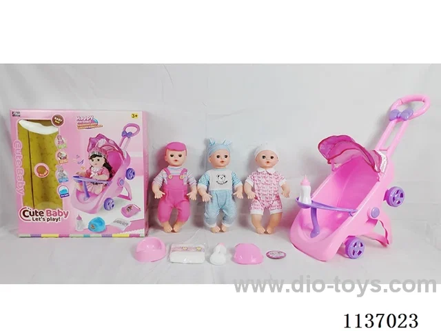 16’ Drinking Doll with Pee Wee, English IC, Stroller and 4 pcs set