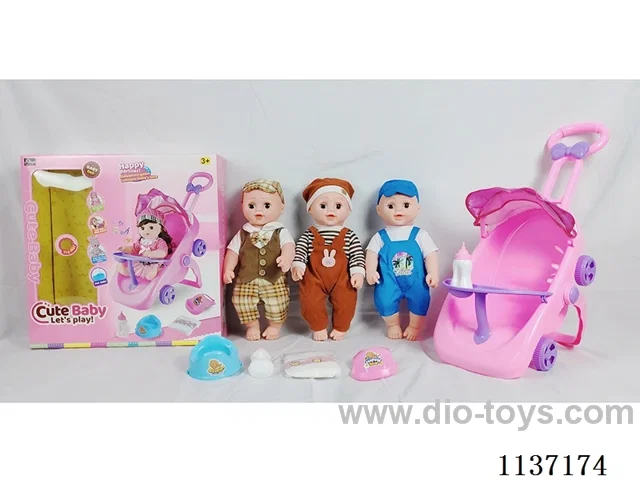 18’ Drinking Vinyl Doll (with urinal function, English IC, multi-functional dining chair, 4-piece set)
