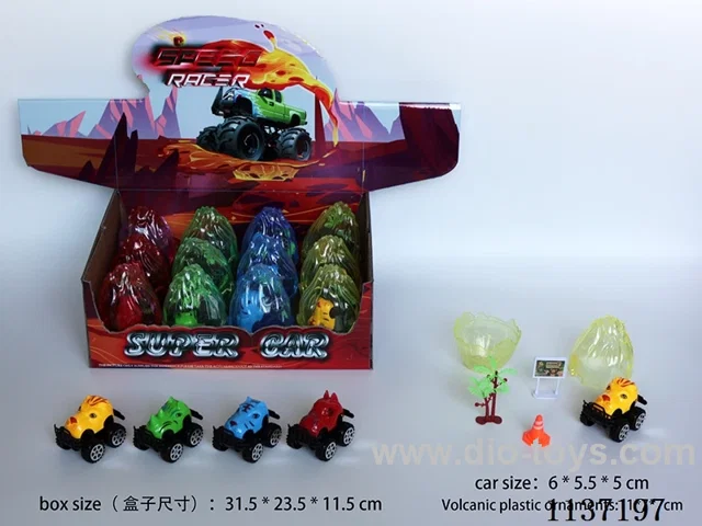 Animal Car Scene Toys(pull back) Volcano Shell 12pcs