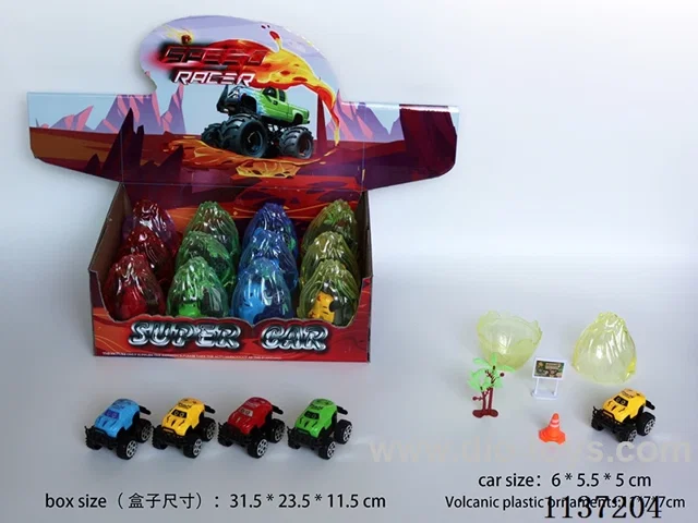 Car scene toys (pull back) volcano shells 12pcs