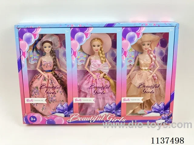 11.5 inch 9 joints Barbie doll long braid with hat figurine