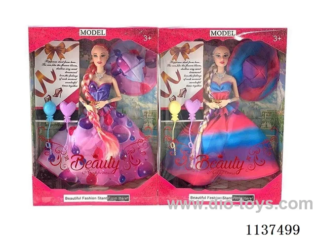 11.5 inch 9 joints thighs barbie doll with balloon bag hat shoes