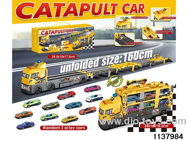 Track catapult car with gold car