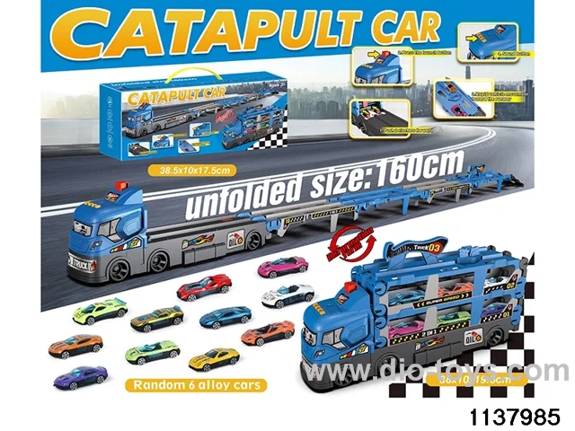 Track catapult car with gold car