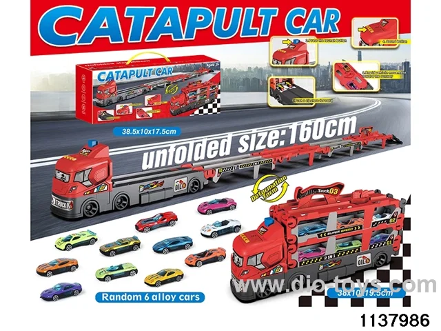 Track catapult car with gold car