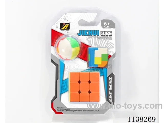 Third order solid colour cube + two Ruben locks