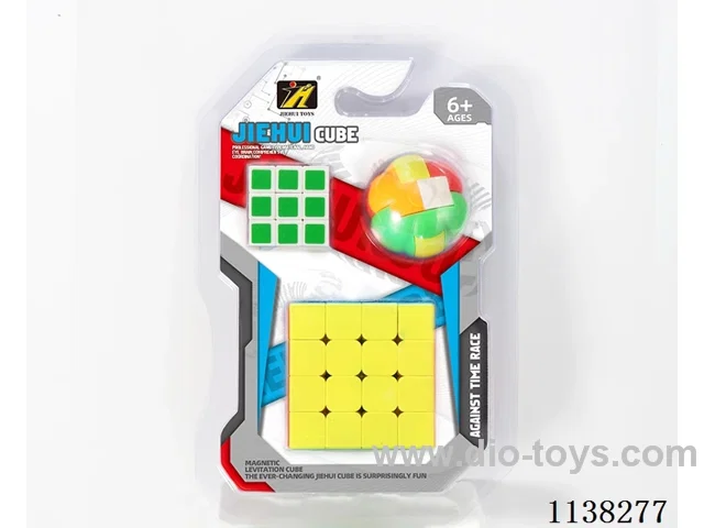 4th order solid colour cube + Rubik's cube + Ruban's lock