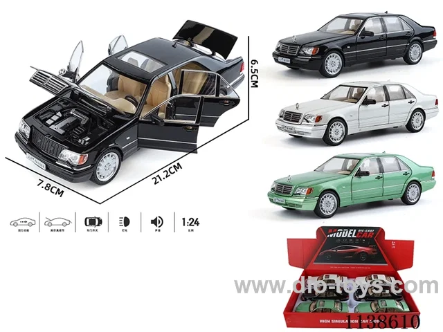 1：24 pull back alloy car W L/M 6PCS