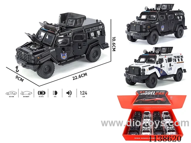 1：24 pull back alloy car W L/M 8PCS