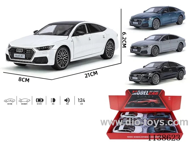 1：24 pull back alloy car W L/M 6PCS