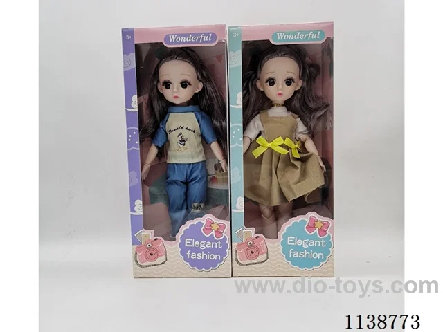 12" 13 Articulated 3D Solid Doll 2 Mixed Pack