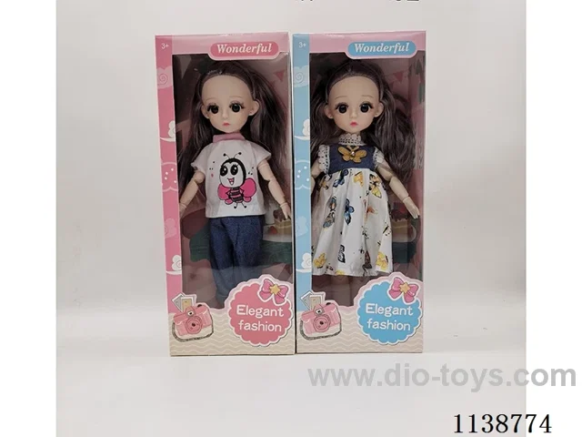 12" 13 jointed solid 3D eye doll 2 mixes
