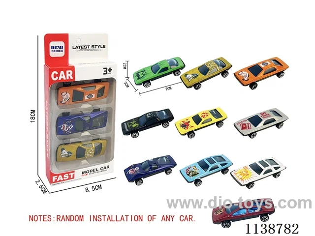 free wheel alloy car （3PCS）Random mix of cars