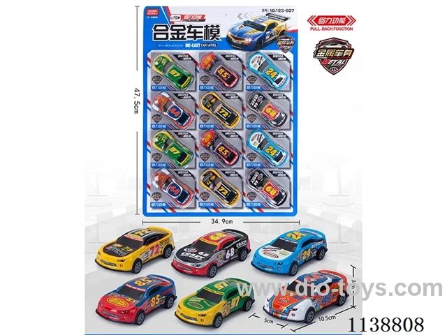 6 pull back alloy car (large tin car racing models) 12pcs