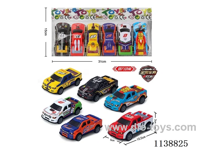 Pull Back Alloy Vehicle (Big Pickup) 6pcs