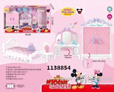 MICKEY MINNIE MOUSE ROOM DRESSER PLAY HOME SET IN WINDOW BOX