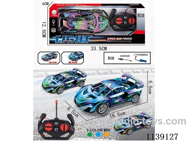 1:20 4ch rc car with light included battery 3 colors mixed