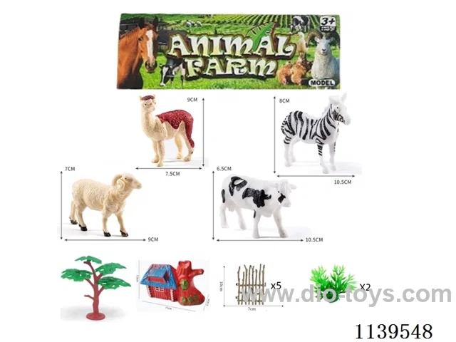 4 PVC animals + accessories