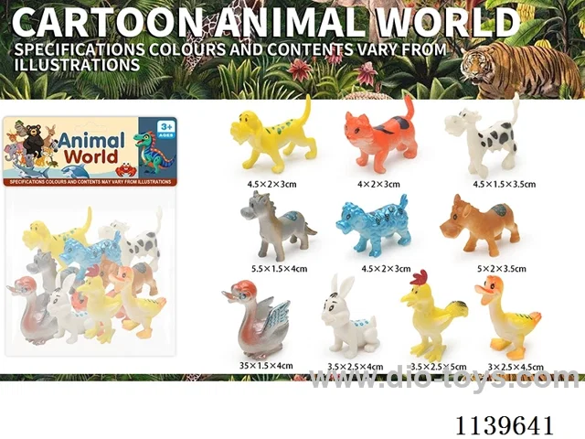 Live cartoon poultry animals 10PCS