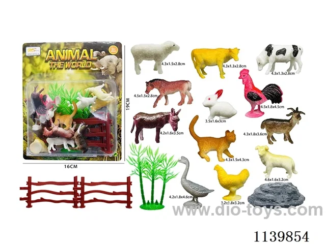 12 Ranch Animals Set (16PCS)