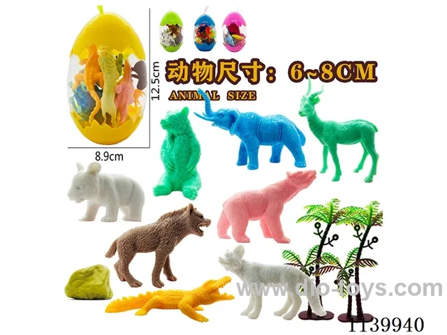 Eggs with Macaroon Coloured Animals (12pcs)