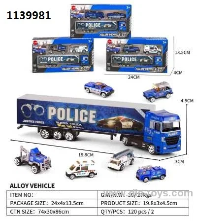 ALLOY EUROPEAN TOW HEAD CARRIES 2 POLICEMEN IN WINDOW BOX